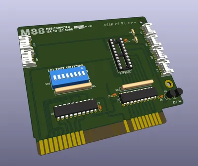 A 3D model of the ISA-to-I2C Interface Card